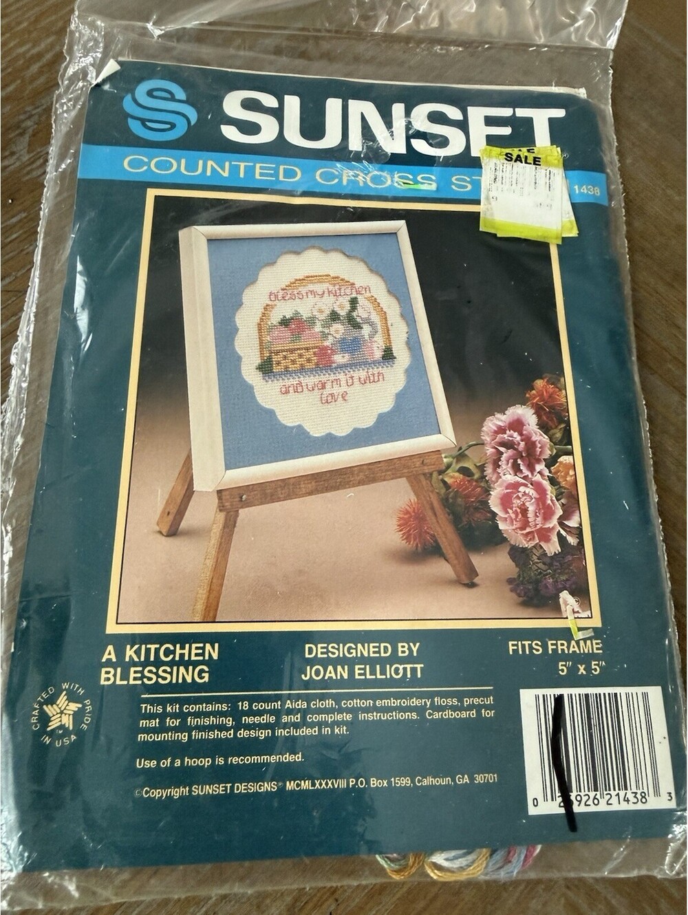Sunset Counted Cross Stitch Watermelon Welcome 5” X 5”